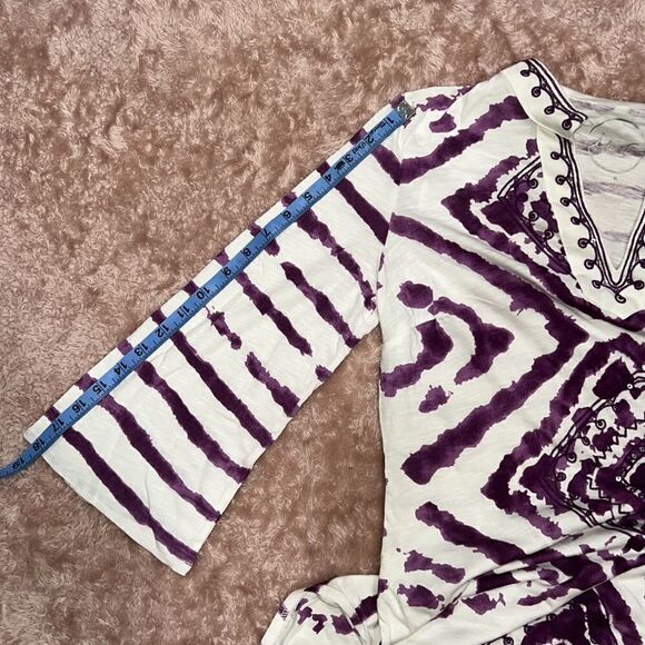 INC International Concepts White & Purple Embroidered & Sequin Tunic Size M NWT - Picture 10 of 11